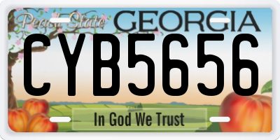 GA license plate CYB5656
