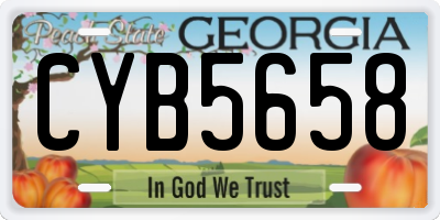 GA license plate CYB5658