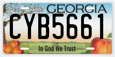 GA license plate CYB5661