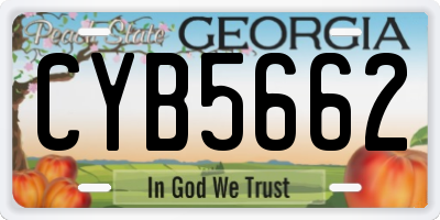 GA license plate CYB5662