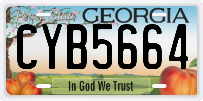 GA license plate CYB5664
