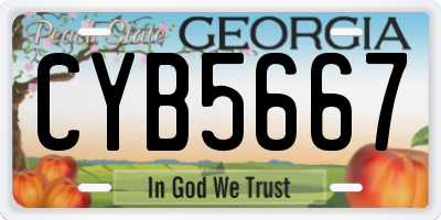 GA license plate CYB5667