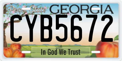 GA license plate CYB5672