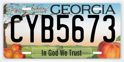 GA license plate CYB5673