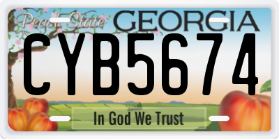 GA license plate CYB5674