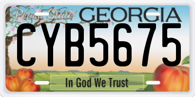 GA license plate CYB5675