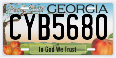 GA license plate CYB5680