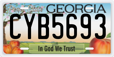 GA license plate CYB5693