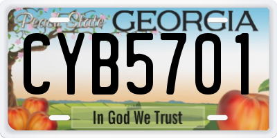 GA license plate CYB5701