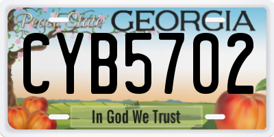 GA license plate CYB5702