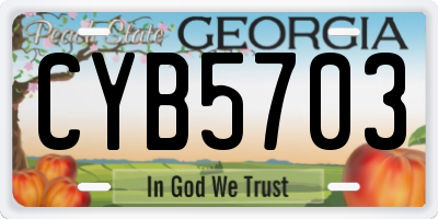 GA license plate CYB5703