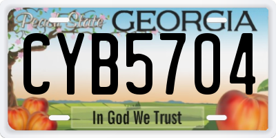 GA license plate CYB5704