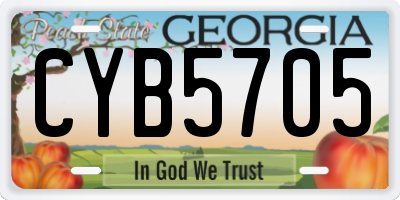 GA license plate CYB5705
