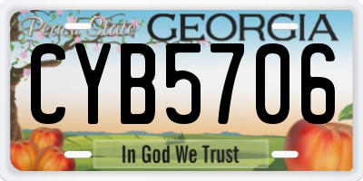 GA license plate CYB5706