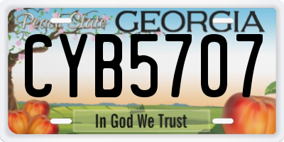 GA license plate CYB5707