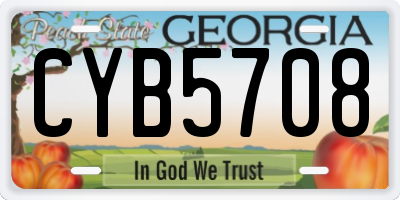 GA license plate CYB5708