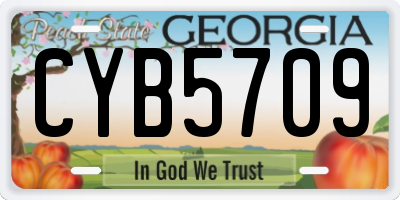 GA license plate CYB5709