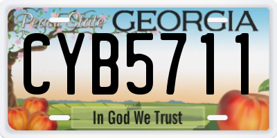 GA license plate CYB5711