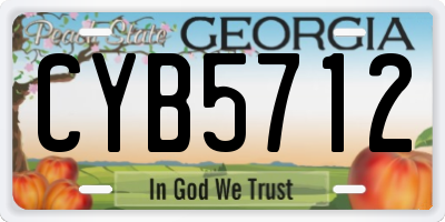 GA license plate CYB5712