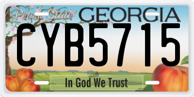 GA license plate CYB5715