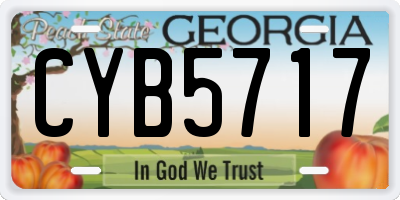 GA license plate CYB5717