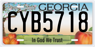 GA license plate CYB5718