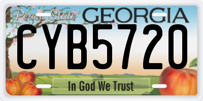 GA license plate CYB5720