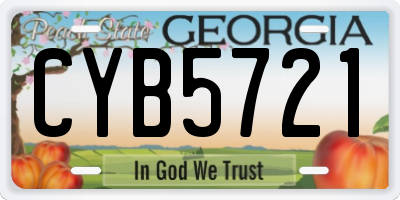 GA license plate CYB5721