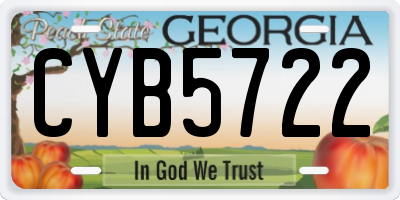 GA license plate CYB5722