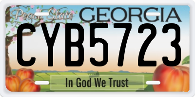 GA license plate CYB5723