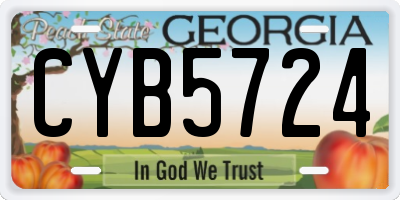 GA license plate CYB5724