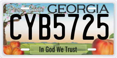 GA license plate CYB5725