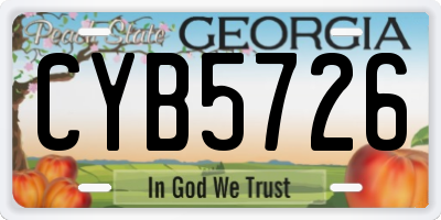 GA license plate CYB5726