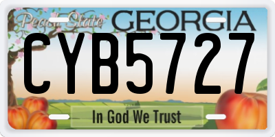 GA license plate CYB5727