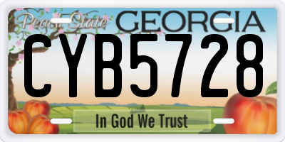 GA license plate CYB5728