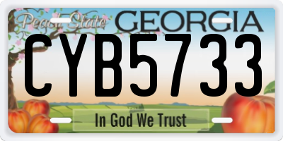 GA license plate CYB5733