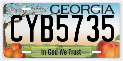 GA license plate CYB5735