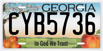 GA license plate CYB5736