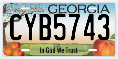 GA license plate CYB5743