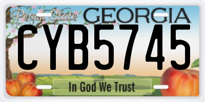 GA license plate CYB5745