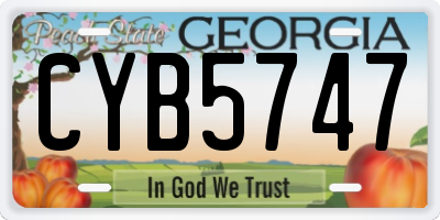 GA license plate CYB5747