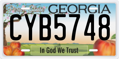 GA license plate CYB5748