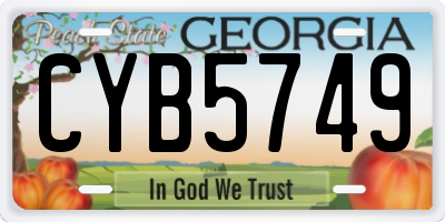 GA license plate CYB5749