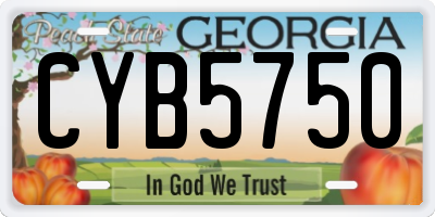 GA license plate CYB5750