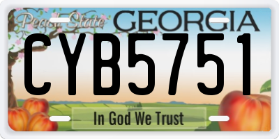 GA license plate CYB5751