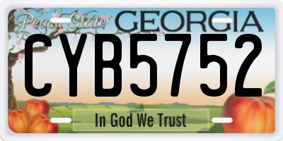 GA license plate CYB5752