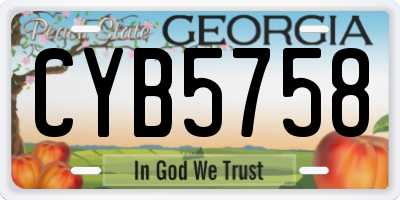 GA license plate CYB5758