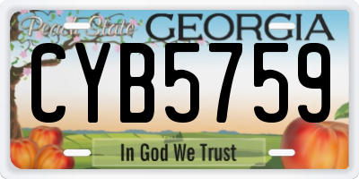 GA license plate CYB5759