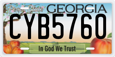 GA license plate CYB5760