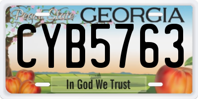 GA license plate CYB5763